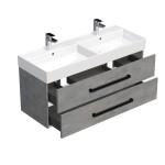 Koupelnová skříňka s černou úchytkou a umyvadlem SAT Cube Way 120x53x46 cm beton mat CUBE46C1202BESAT CUBE46C1202BESAT