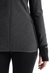 Dámská merino mikina, zip ICEBREAKER Wmns Descender LS Zip, Jet Heather/Black velikost: XL