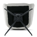 Židle jídelní, krémová látka, noha černý kov, otočný mechanismus 360°