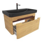 Koupelnová skříňka s umyvadlem SAT Fusion 77,5x43x45 cm dub medový mat SATFUSION80DMBKMBA SATFUSION80DMBKMBA