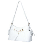 Extravagantní kožená kabelka na rameno Lina, bílá