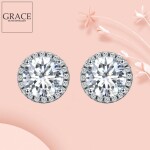 Stříbrné náušnice Swarovski Elements Corinne, stříbro 925/1000, Stříbrná