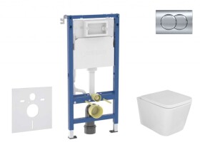 GEBERIT - Duofix Set předstěnové instalace, klozetu Arkas I a sedátka softclose, tlačítko Delta01, lesklý chrom SANI11CA1138B