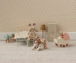 Maileg Kočárek pro myšky Maileg Micro Coral, růžová barva, kov, textil