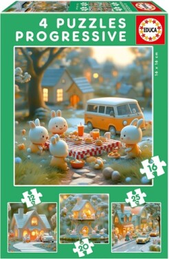 Puzzle Králičí město 4v1 (12,16,20,25 dílků)