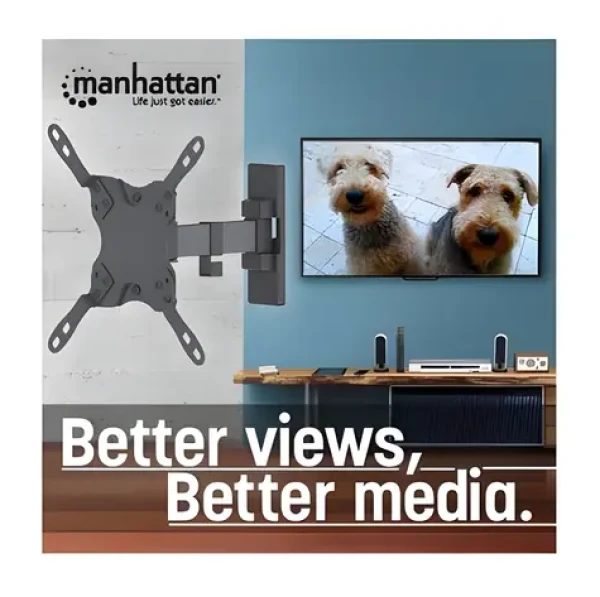 Manhattan výsuvný nástěnný držák TV / Držák pro televize / 13"-42" / nosnost 20 kg / VESA 200x200 / naklápěcí (461399)