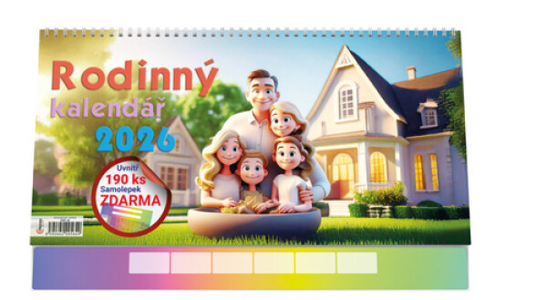 Stolní kalendář Rodinný se samolepkami 2026
