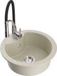 MEXEN/S - Diego granitový dřez 1-miska včetně baterie Aster, béžová 6512-69-73450-07