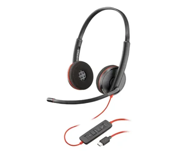 Poly Blackwire C3220 černá / Náhlavní souprava / mikrofon / dvě sluchátka / USB-C (80S07AA)