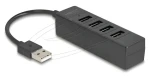 Delock USB Hub 4x USB-A černá / USB hub / USB 2.0 / 4 porty / kabel 12,5 cm (64334)