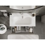 MEXEN/S - Rivel koupelnová skříňka 90 cm s umyvadlem Vela, 2 zásuvky, reliéf , šedá mat/bílá mat 91A20-09047-2-BFF62-W23M01