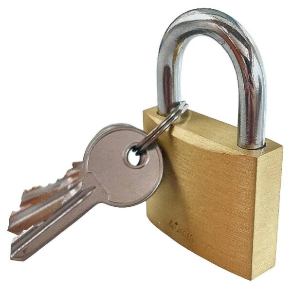 Zámek visací mosazný, 40 mm, zesílený, MEGA