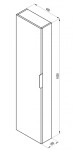 RAVAK - Comfort II Vysoká skříňka 40x17x160 cm, 1 dvířka L/P, lesklá bílá X000001820
