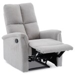 Relaxační křeslo, manuální ovládání, světle šedá látka