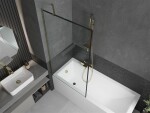 MEXEN/S - Next vanová zástěna FIX 100 x 150, černá dekor, zlatá 895-100-000-00-70-50