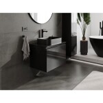 MEXEN/S - Orio koupelnová skříňka pod umyvadlo 70 cm s deskou, 1 šuplík, černá lesk 91A10-07047-1-BFC70
