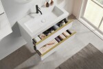 CERANO - Koupelnová skříňka Velora - bílá matná, úchytka zlatá + umyvadlo z lit. mramoru Ovo - bílá lesklá - 70,5x58x46,5 CER-979993