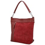 Trendy dámská kožená kabelka na rameno Alyssa, tmavě červená