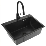 REA - Ocelový dřez Liam Black s kuchyňskou baterií KPL-96008