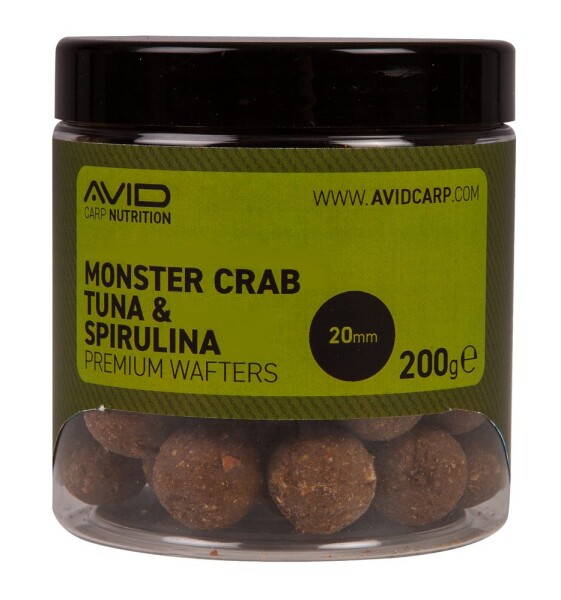 Avid Boilies Premium Wafters Monster Crab-Tuna & Spirulina 20mm 200g,Avid Boilies Premium Wafters Monster Crab-Tuna & Spirulina 20mm 200g