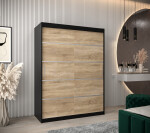 Šatní skříň Abi V1 Barva korpusu: Černá, Rozměry: 120 cm, Dveře: Dub artisan