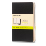 Sešity Moleskine Cahier, S, čisté, 3 ks - černý