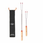 GENTLEMEN'S HARDWARE Teleskopické vidlice na opékání – set 2 ks, hnědá barva, přírodní barva, dřevo, kov