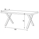 Jídelní stůl 180x90cm, lamino, šedý dub, HT-R5316 GREY