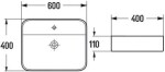 MEXEN - Sofia umyvadlo na desku 60 x 40 cm, bílá 22156000