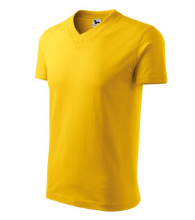 V-neck tričko unisex žlutá 2XL