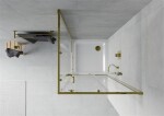 MEXEN/S - Rio sprchový kout čtverec 70x70, transparent, zlatá + bílá vanička se sifonem 860-070-070-50-00-4010G