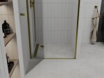 MEXEN - Roma sprchové dveře křídlové 110, transparent, zlatý se stěnovým profilem 854-110-000-50-00
