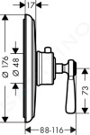 AXOR - Montreux Termostatická baterie Highflow pod omítku, kartáčovaný nikl 16824820