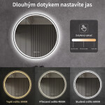 CERANO - Koupelnové LED zrcadlo Rivo, kovový rám - černá matná - Ø 60 CER-NT8232A60