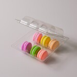 Cake star Transparentní box na makronky na 13,8 x 13,8cm 6ks