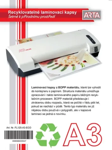 ARTA Ekologické lamino A3 125 mic (FL125-A3-ECO)
