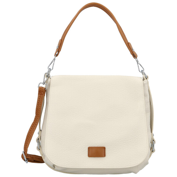 Trendy dámská koženková crossbody kabelka Naiara, krémová