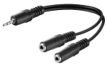 MicroConnect Y adapter minijack 3.5mm (M) - 2x 3.5mm minijack (F) černá (AUDLR02)