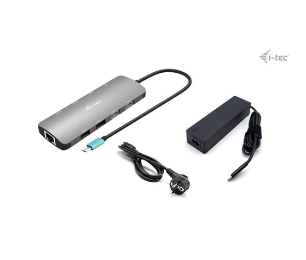 I-tec USB-C Metal Nano 2x HDMI Docking Station, PD 100W + Charger 100W (bundle) EDF_2108608