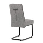 Židle jídelní, taštičkové pružiny v sedáku, madlo na opěráku, světle šedá látka, černý kov