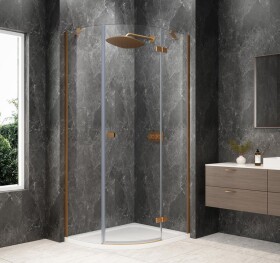 POLYSAN - GLOBE COPPER MATT čtvrtkruhový sprchový kout 900x800, čiré sklo, pravé GB2980RPG