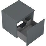 MEXEN/S - Orio koupelnová skříňka pod umyvadlo 50 cm s deskou, 1 šuplík, grafit mat 91A10-05047-1-BFC66