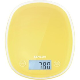 SENCOR SKS 36YL žlutá / digitální kuchyňská váha / max. 5 kg / funkce TARE / dotyk. tlačítka (8590669156672)