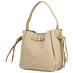 Módní dámská koženková kabelka na rameno Aminta, béžová