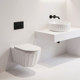 REA/S - Sada: Závěsná WC mísa + Umyvadlo na desku Duo White KPL-K3005