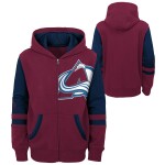 Outerstuff Dětská Mikina Colorado Avalanche Faceoff Colorblocked Fleece Full-Zip Velikost: Dětské M (10 - 12 let)