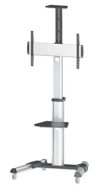 Manhattan Mobilní stojan pro TV černá, stříbrná / Podlahový držák TV / 37-70" / nosnost 50 kg / VESA 600x400 (461245)