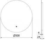 MEXEN - Erg zrcadlo s osvětlením 50 cm, LED 6000K, 9823-050-050-611-00