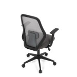 Židle kancelářská, látka šedá, houpací mechanismus, kolečka pro tvrdé povrchy