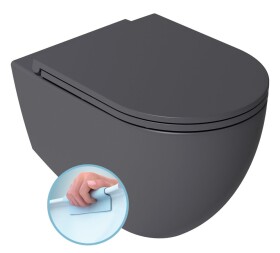 ISVEA - INFINITY závěsná WC mísa, Rimless, 36,5x53cm, antracit 10NF02001-2C